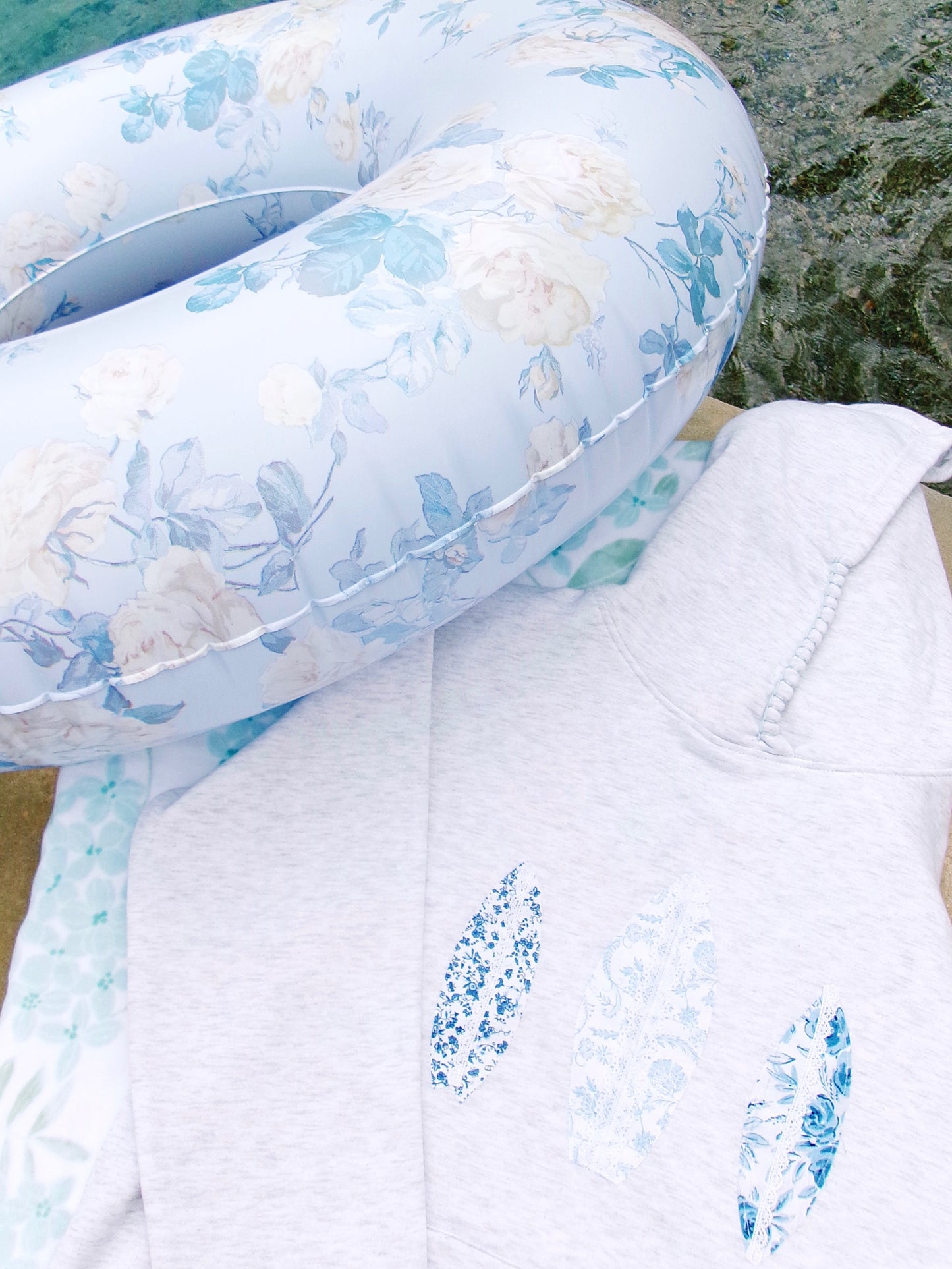 Blue Beachy Surfboard Hoodie