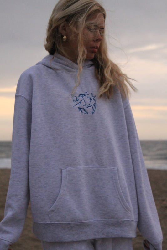 beach day embroidered hoodie