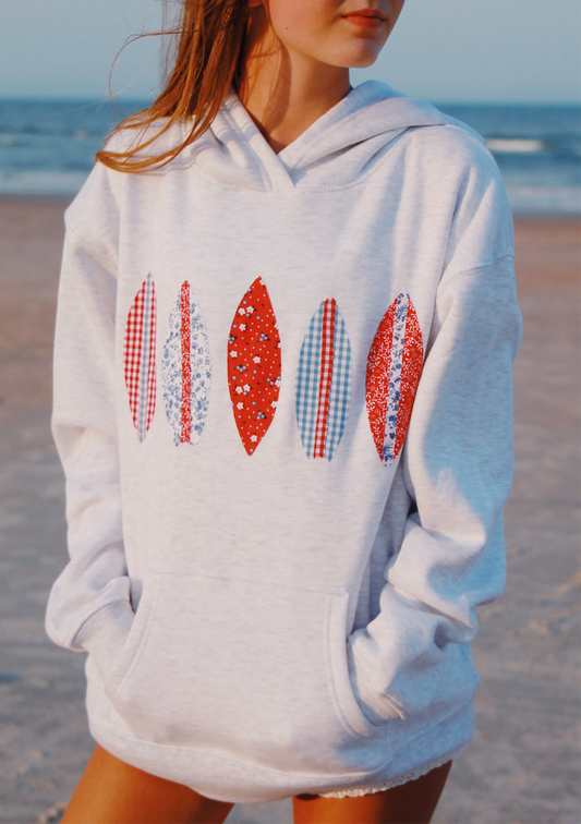 Red, White, and Surf Hoodie