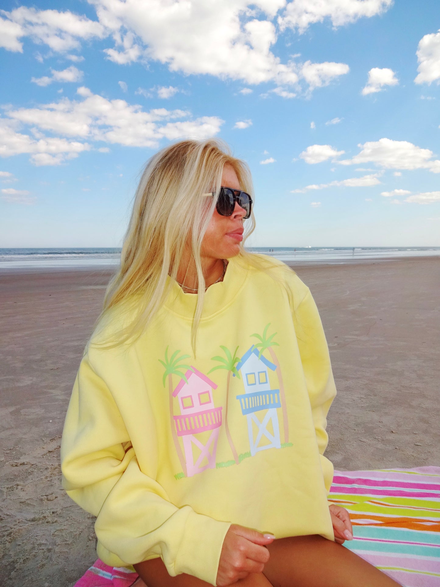 Pastel Cabana Yellow Mockneck