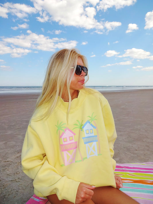 Pastel Cabana Yellow Mockneck