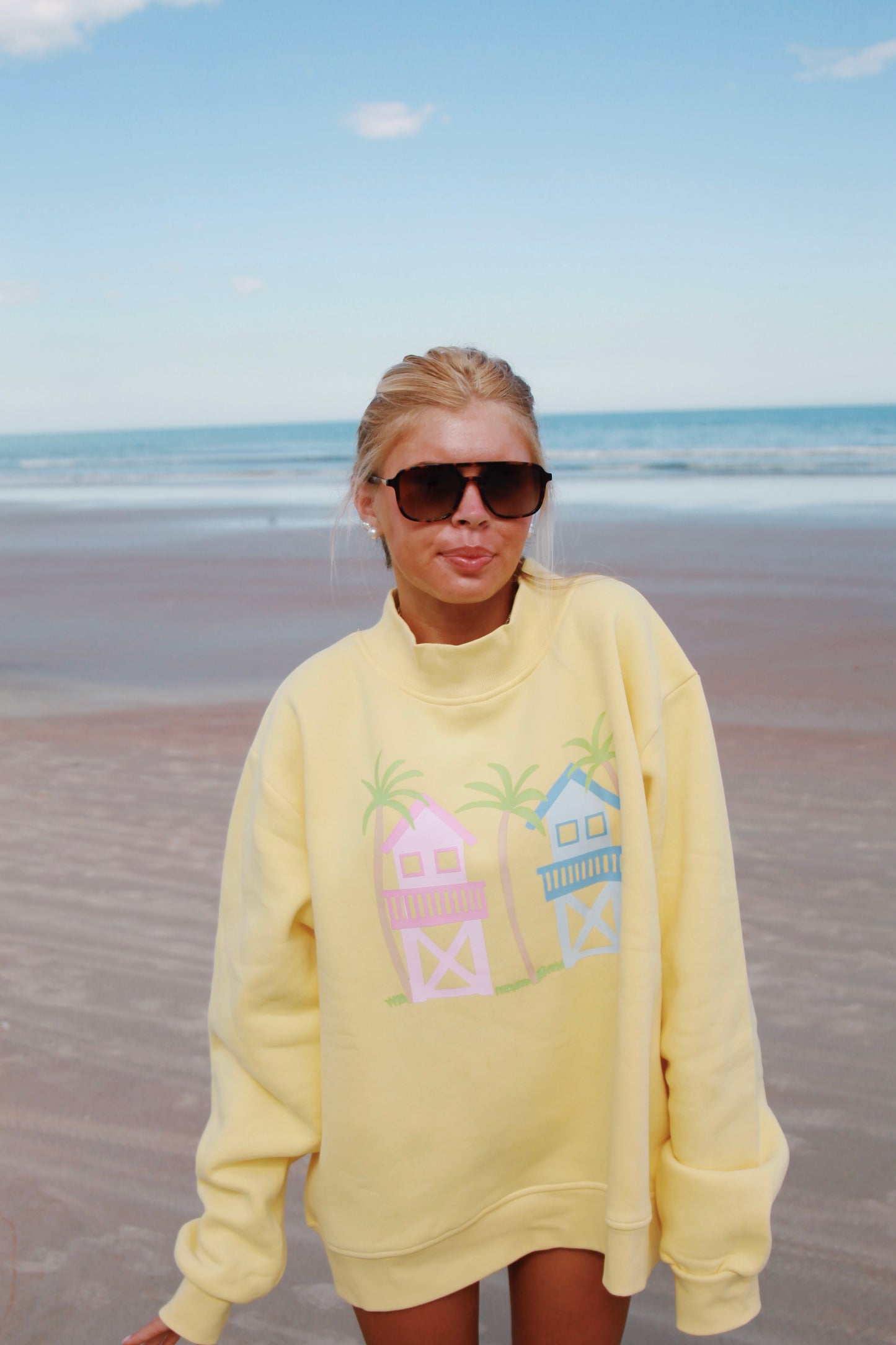 Pastel Cabana Yellow Mockneck