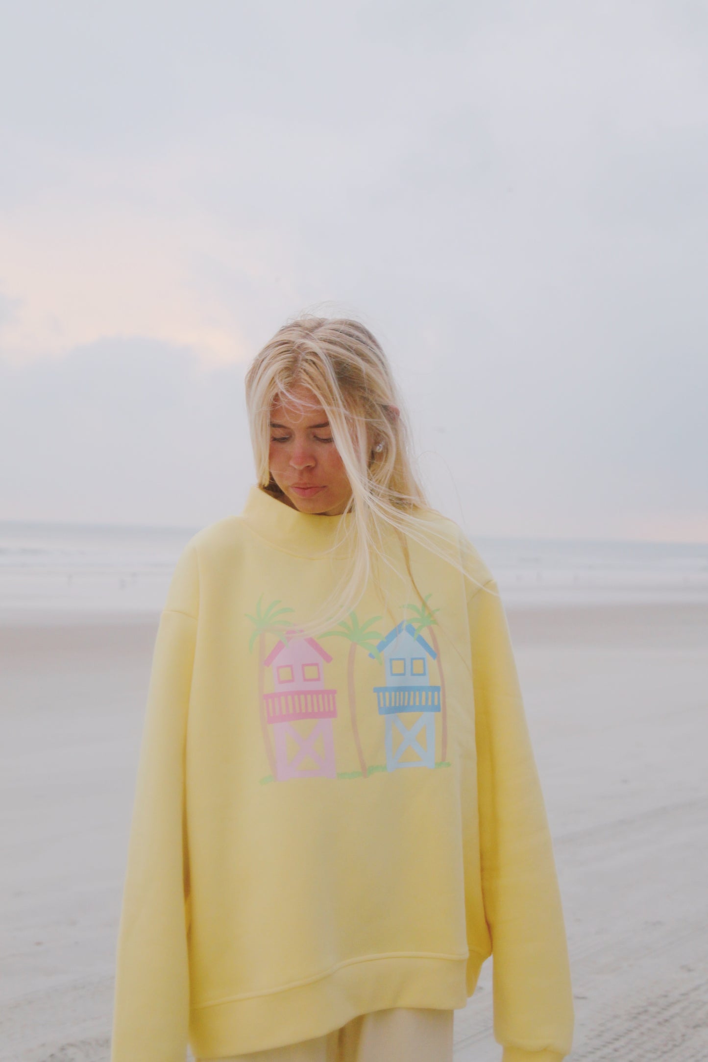 Pastel Cabana Yellow Mockneck
