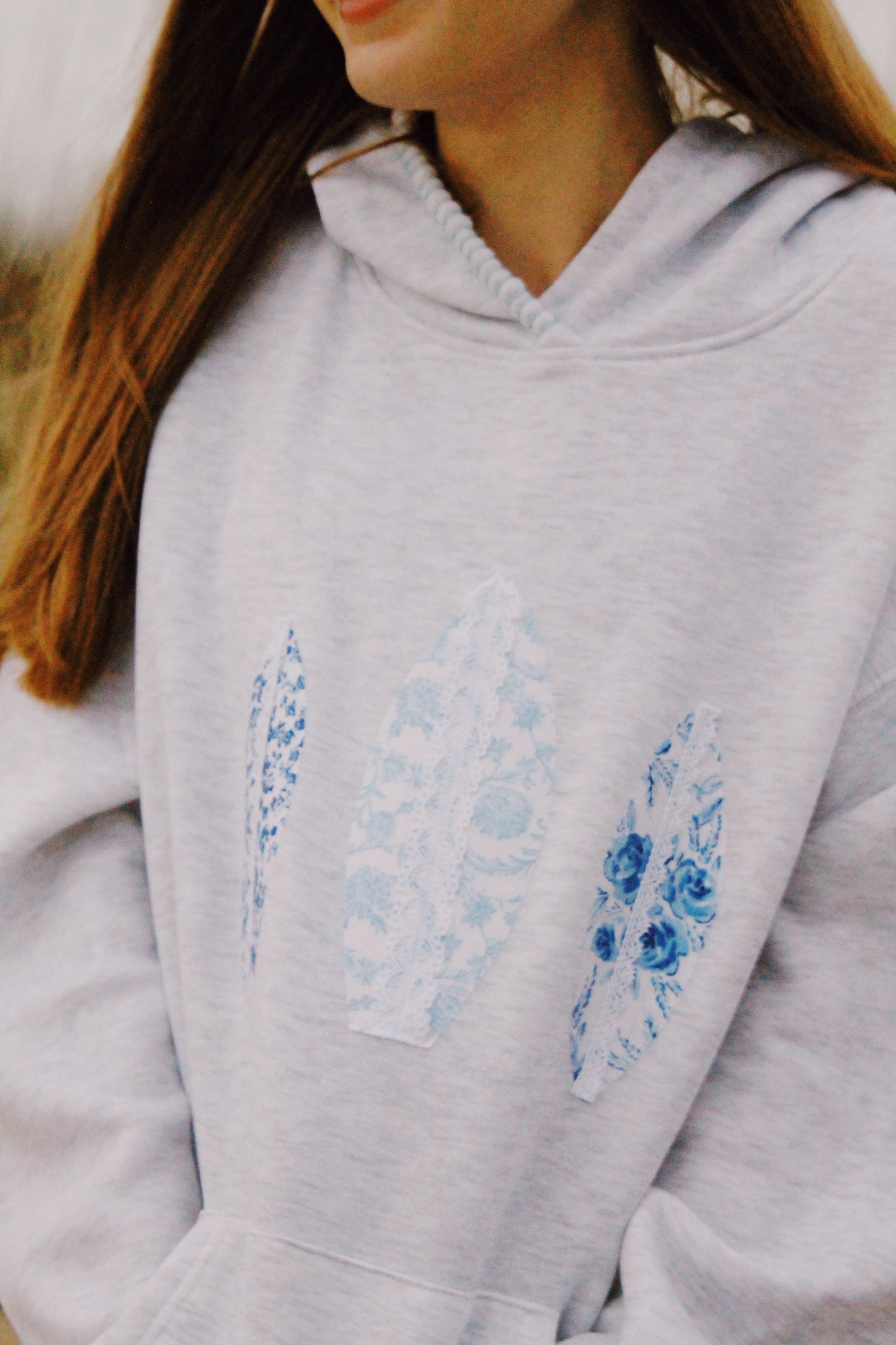 Blue Beachy Surfboard Hoodie