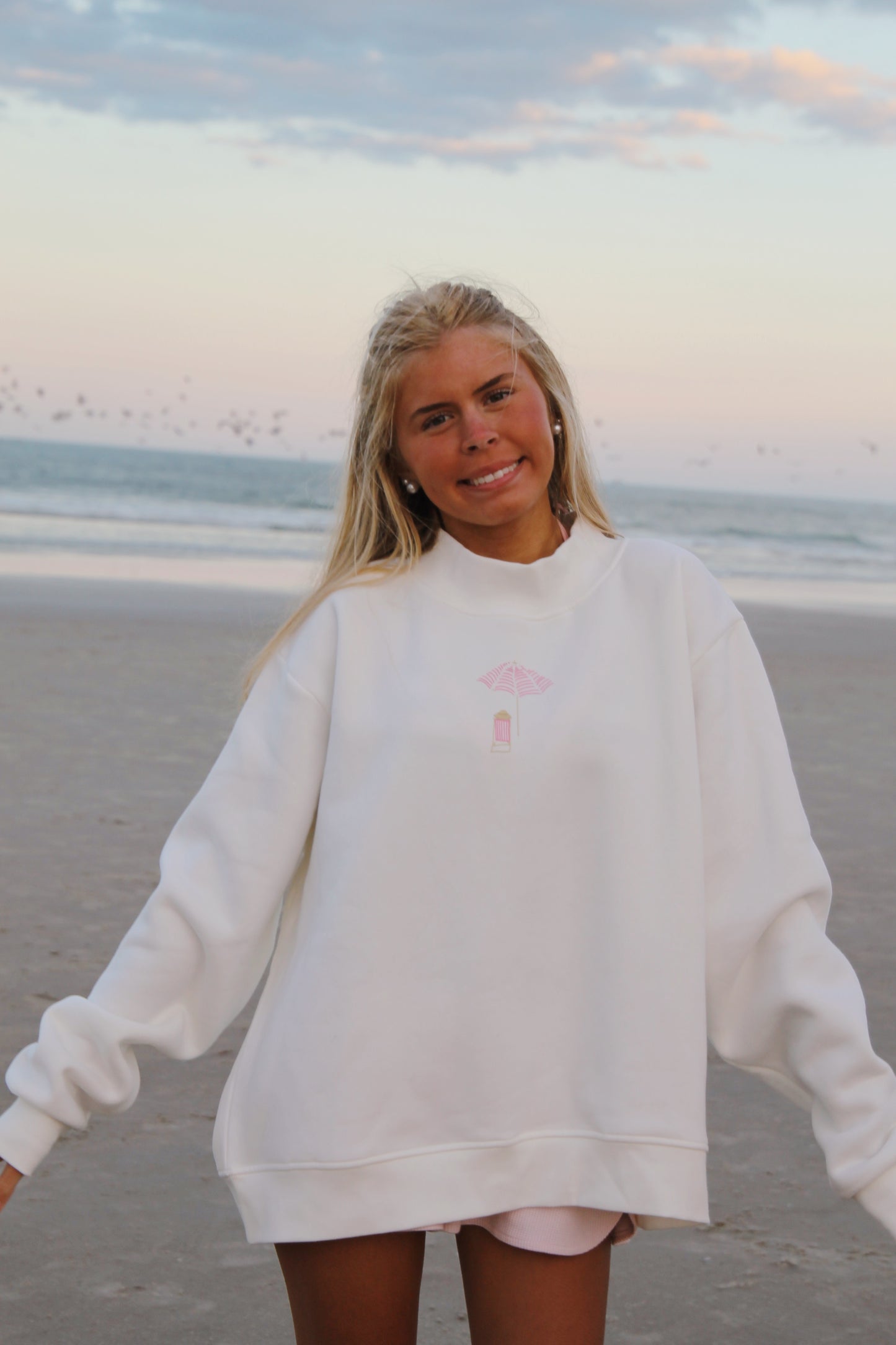 White On the Coast Mockneck