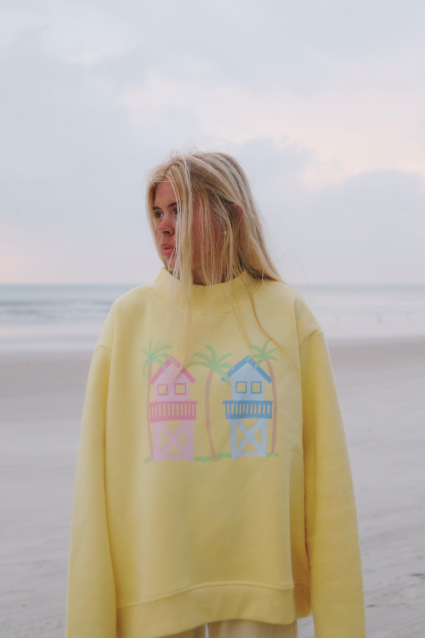 Pastel Cabana Yellow Mockneck