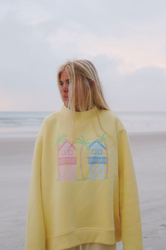 Pastel Cabana Yellow Mockneck