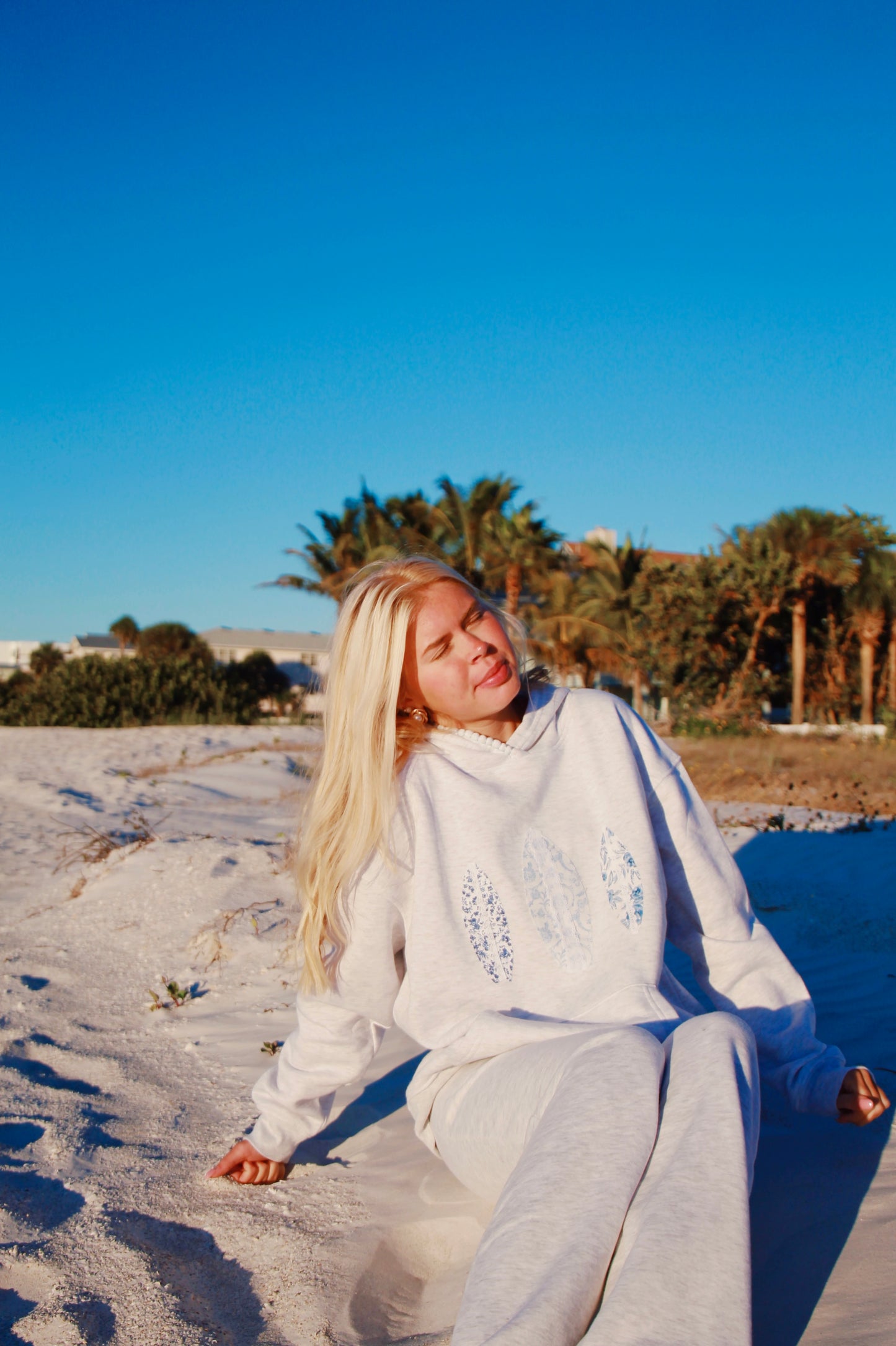 Blue Beachy Surfboard Hoodie